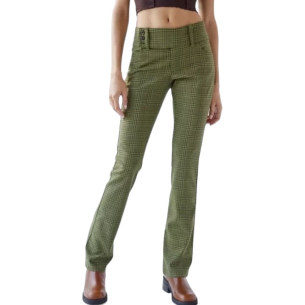 Urban Outfitters Green Plaid Trousers